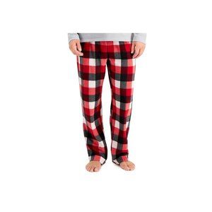 Club Room Men's Fleece Lounge Pajama Pants Red-Multicolor Size L NEW
